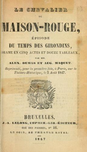 Le chevalier de Maison-Rouge
